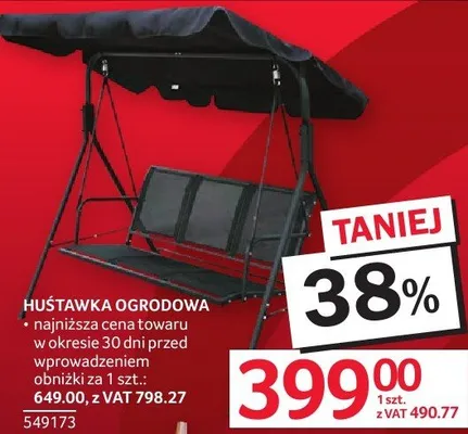Huśtawka ogrodowa promocja w Selgros