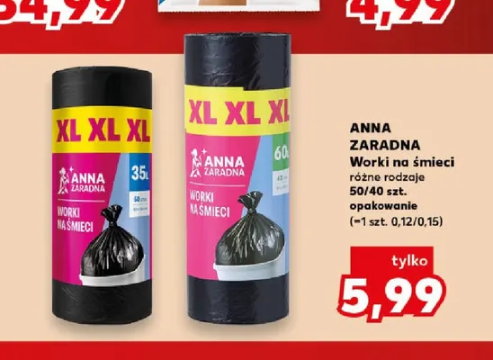 Worki na śmieci XL 60 l Anna Zaradna promocja w Kaufland