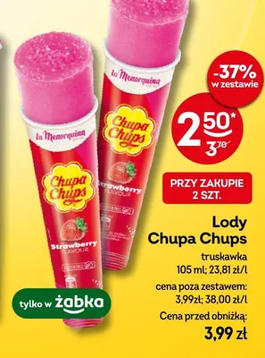 Lody Chupa Chups truskawka promocja w Żabka