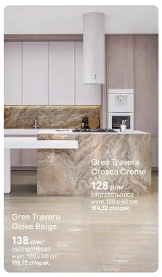 Gres Travera Crosca Creme Ceramstic wym. 120x60cm promocja w Castorama