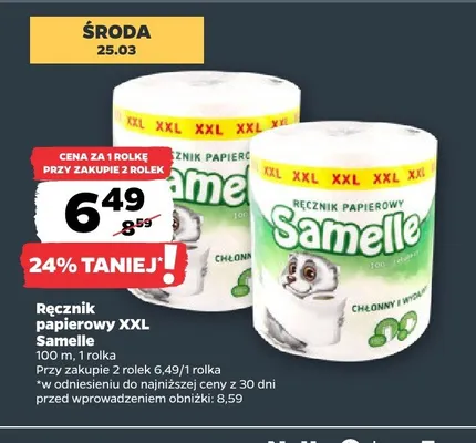 Ręcznik papierowy XXL Samelle promocja w Netto