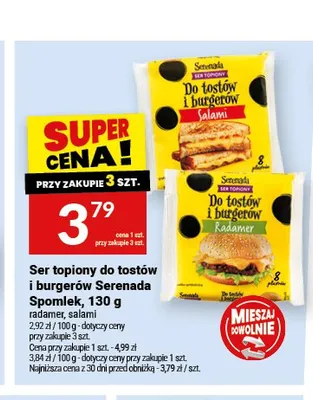 Ser topiony do tostów i burgerów Salami Serenada promocja w Twój Market