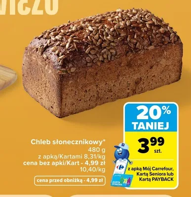 Chleb słonecznikowy promocja w Carrefour Market