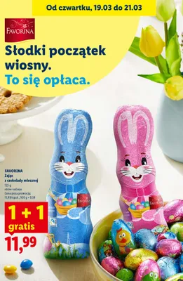 Zając z czekolady mlecznej różne rodzaje promocja w Lidl