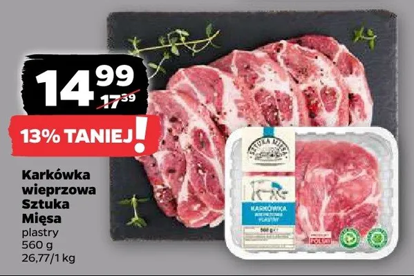 Karkówka wieprzowa plastry Sztuka Mięsa promocja w Netto