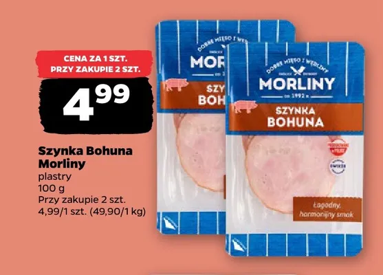 Szynka Bohuna Morliny plastry promocja w Netto