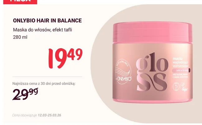 Maska do włosów, efekt tafli promocja w Rossmann