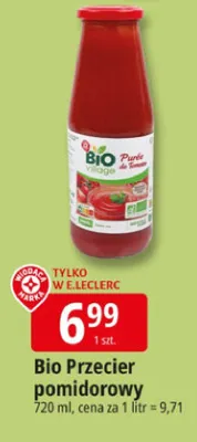 Bio przecier pomidorowy promocja w Leclerc