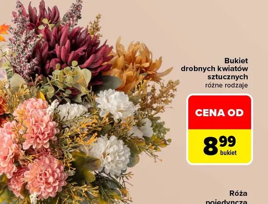 Bukiet drobnych kwiatów sztucznych promocja w Carrefour