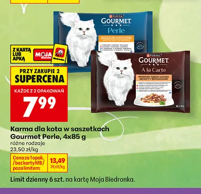Karma dla kota w saszetkach Gourmet Perle 4-pak promocja w Biedronka