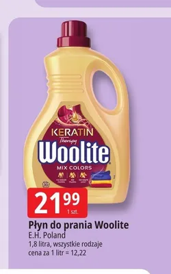 Płyn do prania Woolite Keratin Therapy Mix Colors promocja w Leclerc