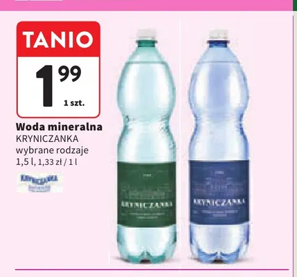 Woda mineralna Kryniczanka promocja w Intermarche