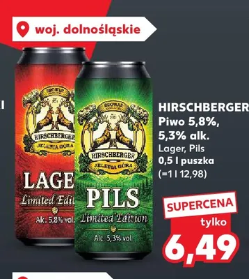 Piwo Hirschberger Pils promocja w Kaufland