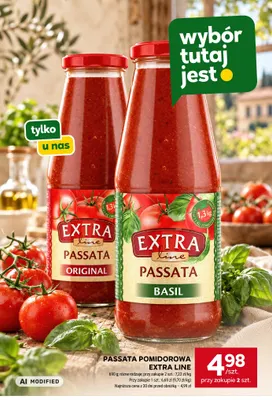Passata pomidorowa Extra Line Basil promocja w Stokrotka