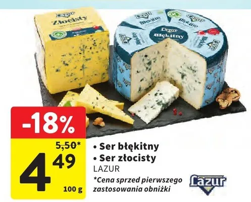 Ser błękitny, Ser złocisty promocja w Intermarche