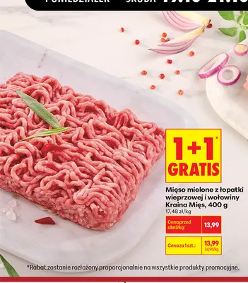 Mięso mielone z łopatki wieprzowej i wołowiny Kraina Mięs promocja w Biedronka
