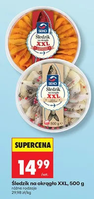 Śledź na okrągło XXL różne rodzaje promocja w Biedronka