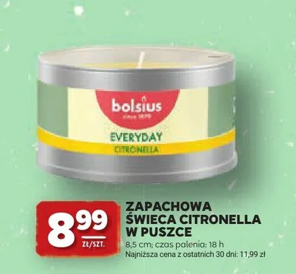 Zapachowa świeca Citronella w puszce Bolsius Everyday promocja w Stokrotka