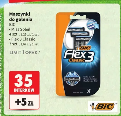 Maszynki do golenia Flex 3 Classic promocja w Intermarche