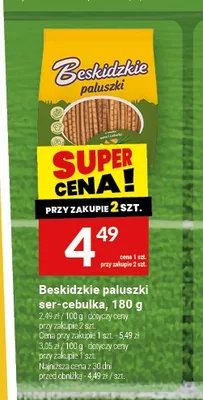Beskidzkie paluszki ser-cebulka promocja w Twój Market