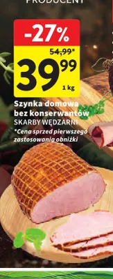 Szynka domowa bez konserwantów Skarby Wędzarni promocja w Intermarche