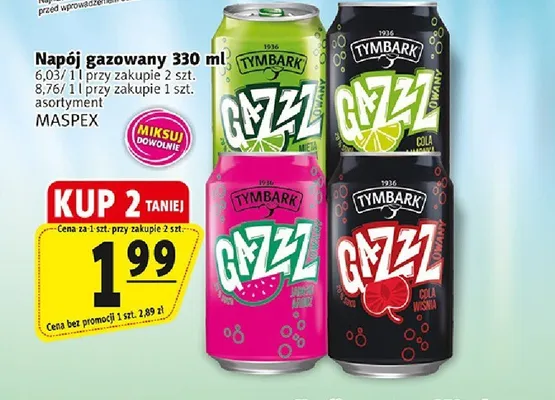 Napój gazowany Tymbark Gazzz Cola promocja w Prim Market