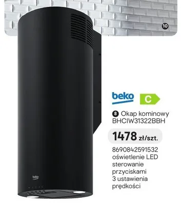 Okap kominowy Beko BHCIW31322BBH promocja w Castorama