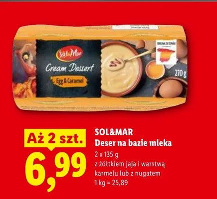 Deser na bazie mleka Sol&Mar promocja w Lidl