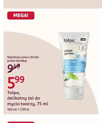 Delikatny żel do mycia twarzy Tołpa promocja w Rossmann