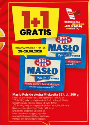 Masło Polskie ekstra Mlekovita 82% tł. promocja w Twój Market
