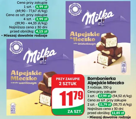 Bombonierka Alpejskie Mleczko waniliowe promocja w Dino