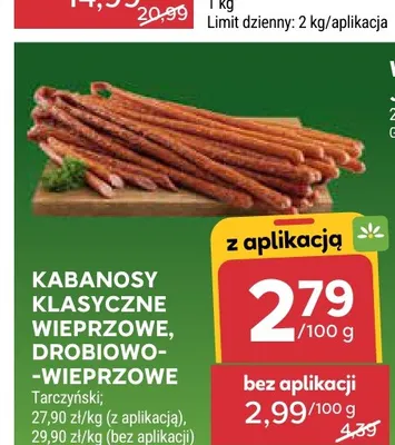 Kabanosy klasyczne drobiowo-wieprzowe Tarczyński promocja w Stokrotka