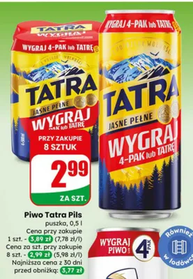 Piwo Tatra Pils promocja w Dino