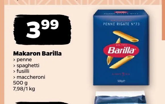 Makaron Barilla maccheroni promocja w Netto