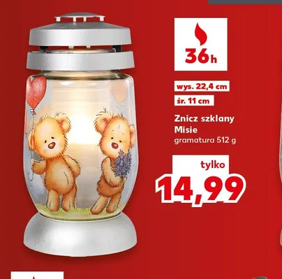 Znicz szklany Misie promocja w Kaufland
