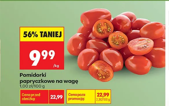 Pomidorki papryczkowe na wagę promocja w Biedronka