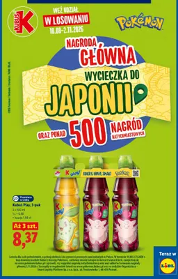 Napój Kubuś Play Pokémon 3-pak promocja w Lidl