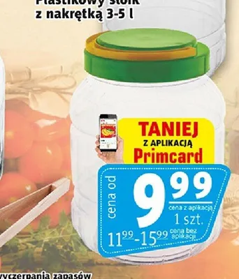 Plastikowy słoik z nakrętką promocja w Prim Market