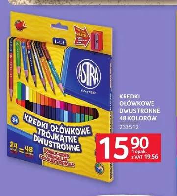 Kredki ołówkowe dwustronne Astra 48 kolorów promocja w Selgros