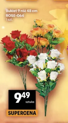 Bukiet 9 róż 48 cm ROSE-064 promocja w Delikatesy Centrum