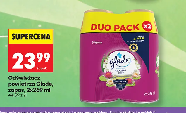 Odświeżacz powietrza Glade zapas 2-pak 269 ml promocja w Biedronka