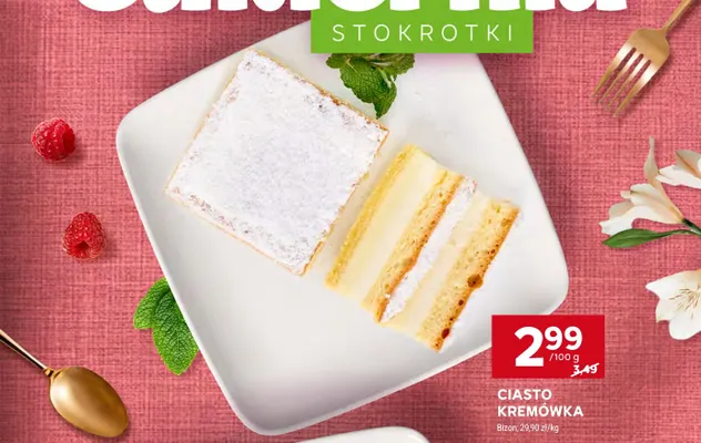 Ciasto kremówka Bizon promocja w Stokrotka