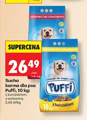 Sucha karma dla psa Puffi z wołowiną promocja w Biedronka