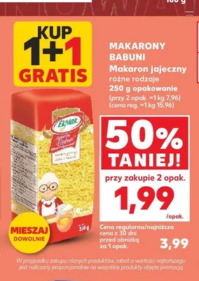 Makaron jajeczny Makarony Babuni promocja w Kaufland