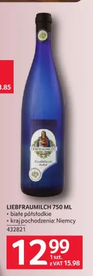 Wino białe Liebfraumilch półsłodkie promocja w Selgros