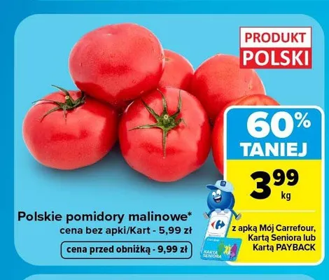 Pomidory malinowe polskie promocja w Carrefour Market