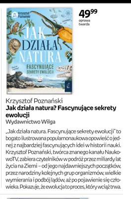 Książka Krzysztof Poznański Jak działa natura? Fascynujące sekrety ewolucji Wydawnictwo Wilga promocja w Empik
