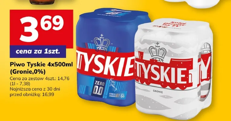 Piwo Tyskie 4x500ml (Gronie,0%) promocja w Hitpol