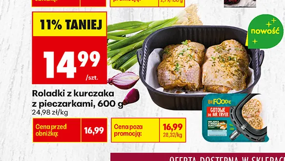 Roladki z kurczaka z pieczarkami Befoodie promocja w Biedronka