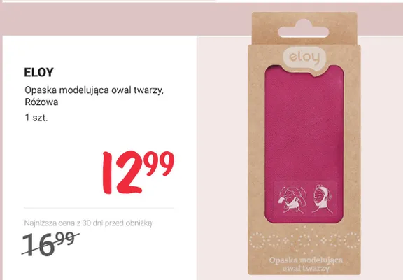 Opaska modelująca owal twarzy, różowa promocja w Rossmann